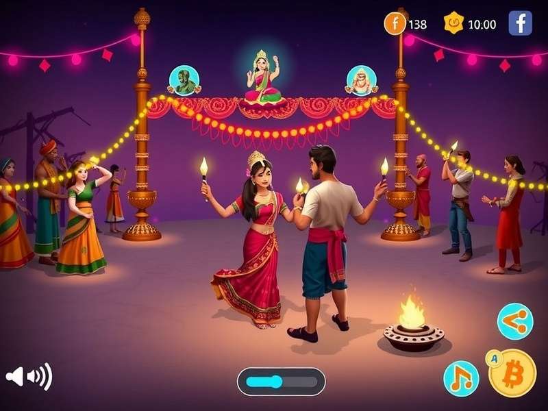 Gleaming Navratri Gameplay Screenshot showing Dandiya Battle