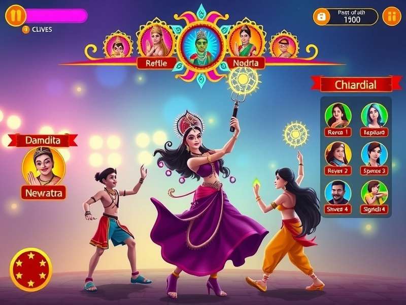 Gleaming Navratri Community Event with Players Celebrating