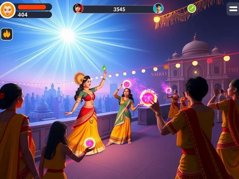 Gleaming Navratri Game Screenshot with Festive Avatars